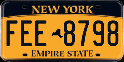 NY license plate FEE8798