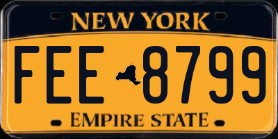 NY license plate FEE8799