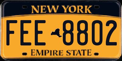 NY license plate FEE8802