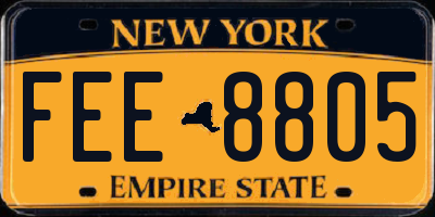 NY license plate FEE8805