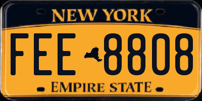 NY license plate FEE8808