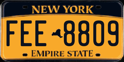 NY license plate FEE8809