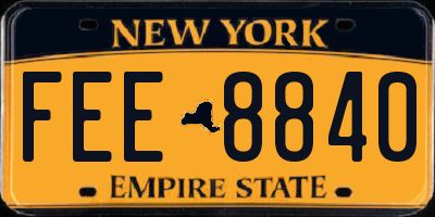 NY license plate FEE8840