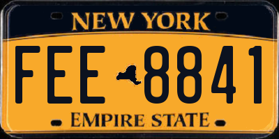 NY license plate FEE8841