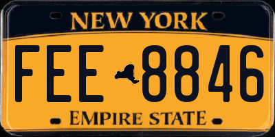 NY license plate FEE8846