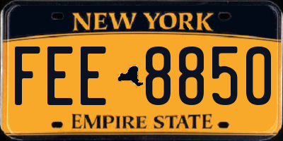 NY license plate FEE8850