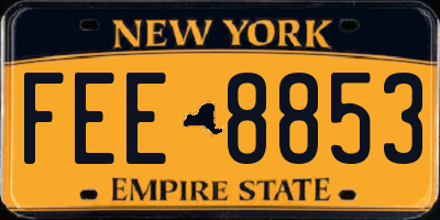 NY license plate FEE8853