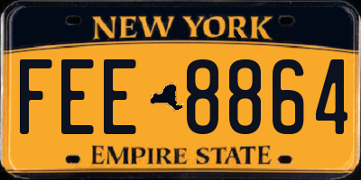 NY license plate FEE8864