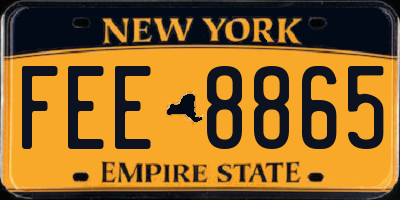 NY license plate FEE8865