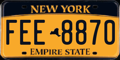NY license plate FEE8870