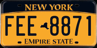 NY license plate FEE8871