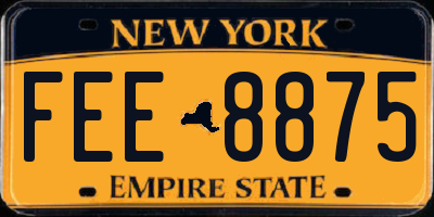 NY license plate FEE8875