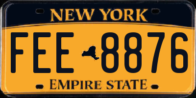 NY license plate FEE8876