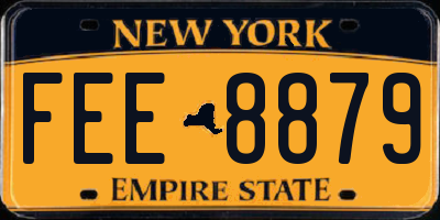 NY license plate FEE8879