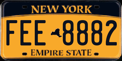 NY license plate FEE8882