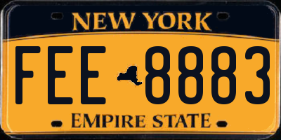 NY license plate FEE8883