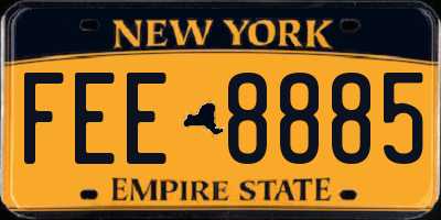 NY license plate FEE8885