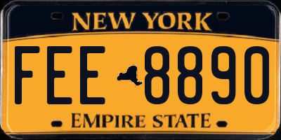 NY license plate FEE8890