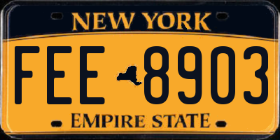 NY license plate FEE8903