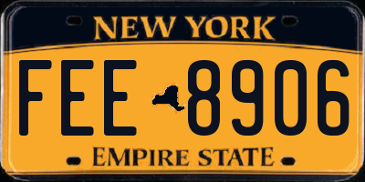 NY license plate FEE8906