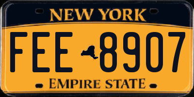 NY license plate FEE8907