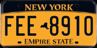 NY license plate FEE8910