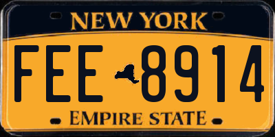 NY license plate FEE8914