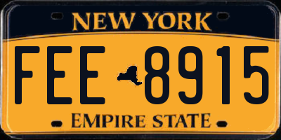 NY license plate FEE8915