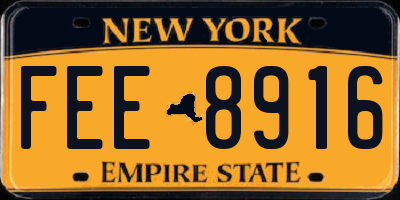 NY license plate FEE8916