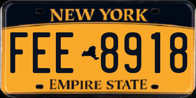 NY license plate FEE8918