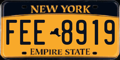 NY license plate FEE8919