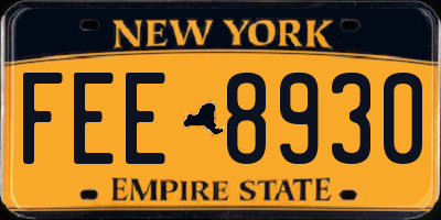 NY license plate FEE8930