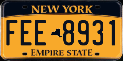 NY license plate FEE8931