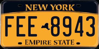 NY license plate FEE8943