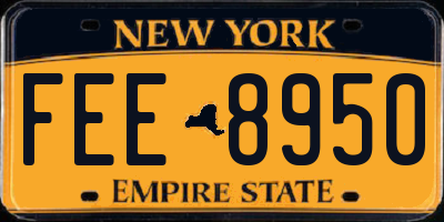 NY license plate FEE8950