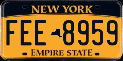 NY license plate FEE8959