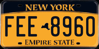 NY license plate FEE8960