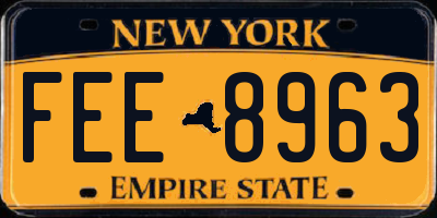 NY license plate FEE8963
