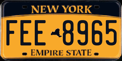 NY license plate FEE8965