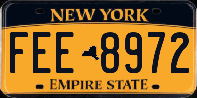 NY license plate FEE8972