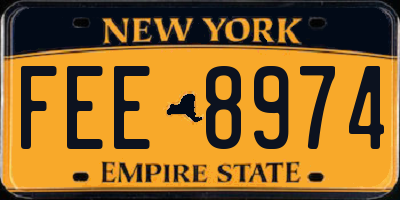 NY license plate FEE8974