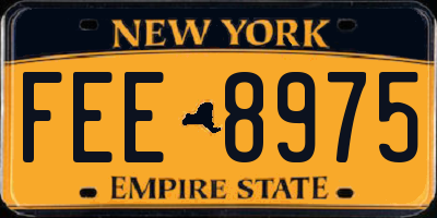 NY license plate FEE8975