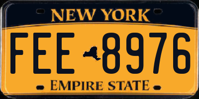 NY license plate FEE8976
