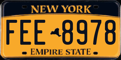 NY license plate FEE8978