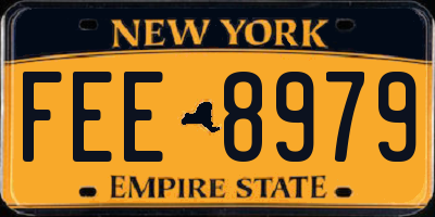 NY license plate FEE8979