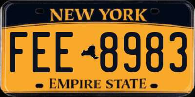 NY license plate FEE8983