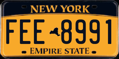 NY license plate FEE8991