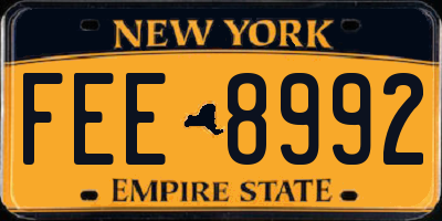 NY license plate FEE8992