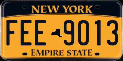 NY license plate FEE9013