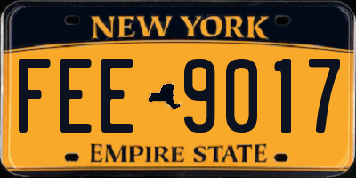NY license plate FEE9017
